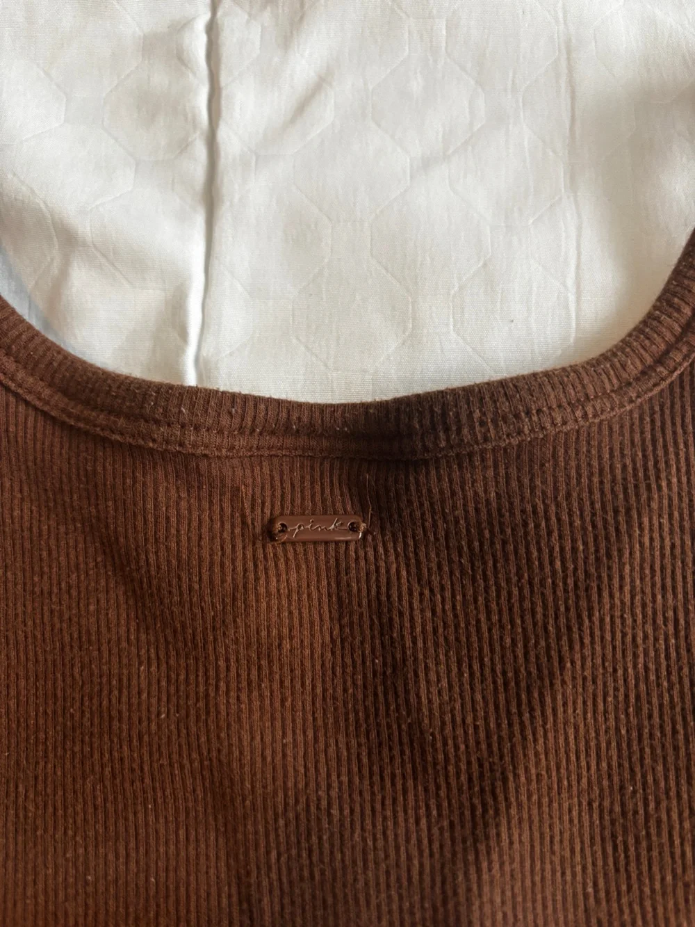 PINK Victoria's Secret Ribbed Tank Top - Brown